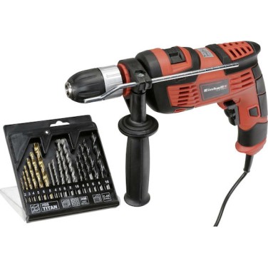 Einhell TC-ID 1000 E Kit Κρουστικό Δράπανο 1010W με Θήκη και με 16 τρυπάνια