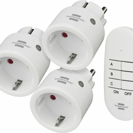Brennenstuhl Comfort-Line Μονόπριζο με Τηλεχειριστήριο και Καλώδιο 25m 3τμχ