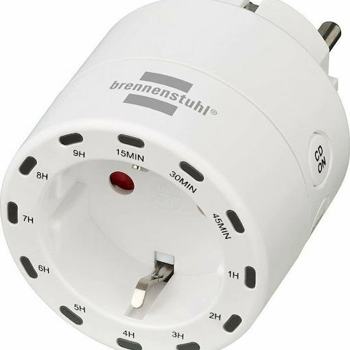Brennenstuhl Countdown Timer Socke Ψηφιακός Χρονοδιακόπτης Πρίζας Αντιστροφής Μέτρησης