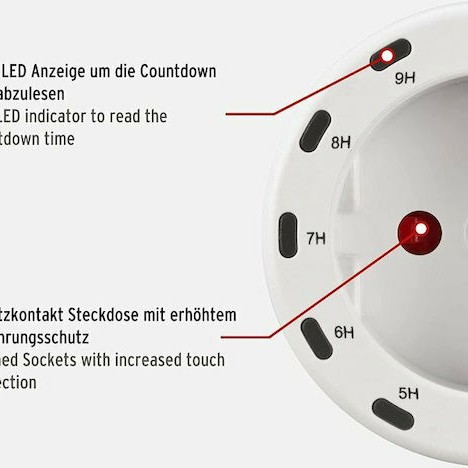 Brennenstuhl Countdown Timer Socke Ψηφιακός Χρονοδιακόπτης Πρίζας Αντιστροφής Μέτρησης