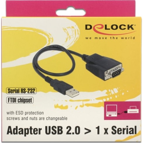 DeLock Καλώδιο USB-A σε RS232 9-pin male 0.45m