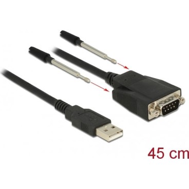 DeLock Καλώδιο USB-A σε RS232 9-pin male 0.45m