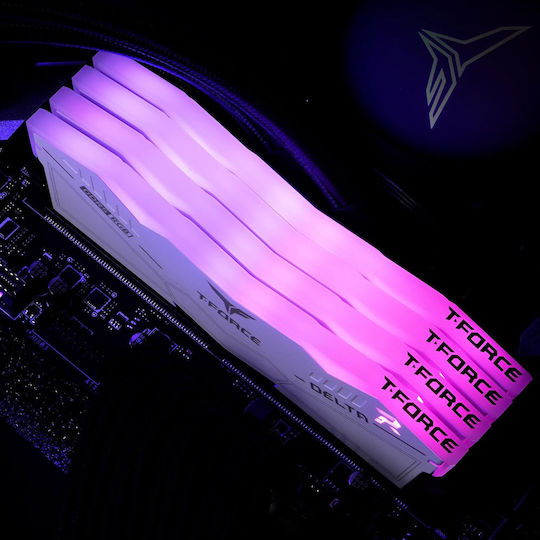 TeamGroup Delta RGB White DDR5 με Module 1x32GB και Ταχύτητα 6400 για Desktop