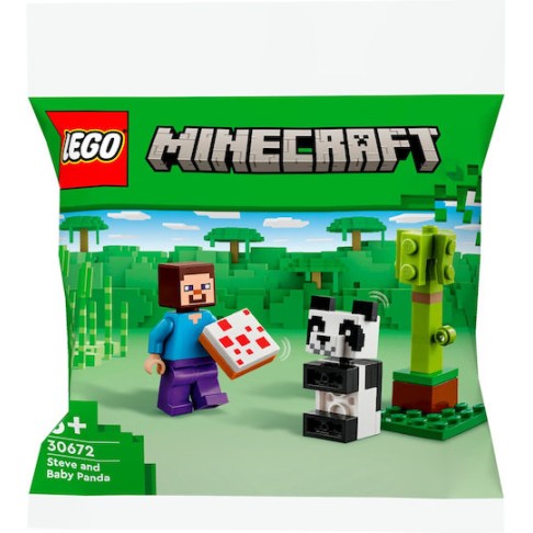 Lego Minecraft Steve & Baby Panda για 6+ Ετών