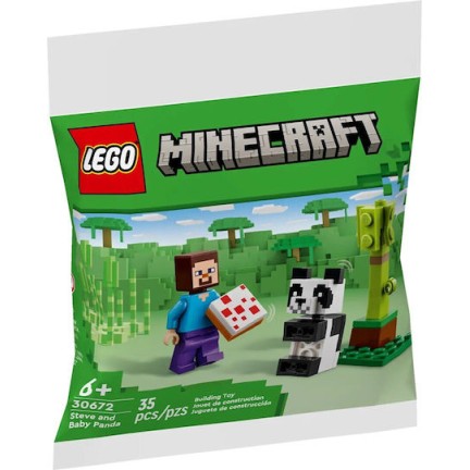 Lego Minecraft Steve & Baby Panda για 6+ Ετών