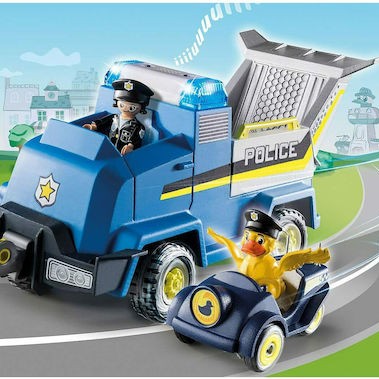 Playmobil Duck On Call 'Oχημα Aστυνομίας Mε Mini Περιπολικό για 3 ετών