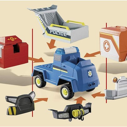 Playmobil Duck On Call 'Oχημα Aστυνομίας Mε Mini Περιπολικό για 3 ετών