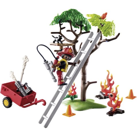 Playmobil Duck On Call Επιχείρηση Πυροσβεστικής: Διάσωση Γάτας! για 3 ετών