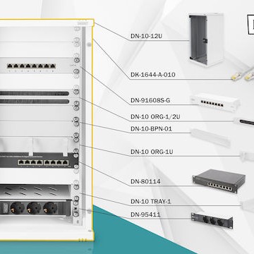 Digitus Επιδαπέδια Καμπίνα Rack 12U 34x65.9x35cm Γκρι DN-10-SET-3