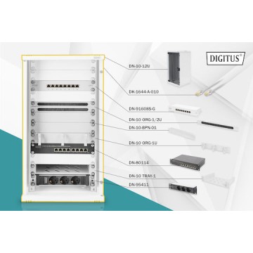 Digitus Επιδαπέδια Καμπίνα Rack 12U 34x65.9x35cm Γκρι DN-10-SET-3
