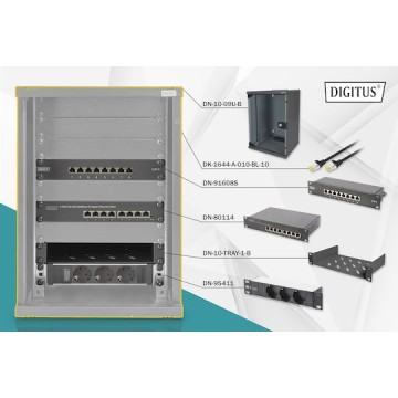 Digitus Επιτοίχια Καμπίνα Rack 9U 35x54x36cm Μαύρο DN-10-SET-2-B