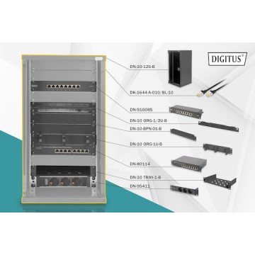 Digitus Επιτοίχια Καμπίνα Rack 12U 31.2x30x59.2cm Μαύρο DN-10-SET-3-B