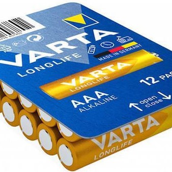 Varta LongLife Αλκαλικές Μπαταρίες AAA 1.5V 12τμχ