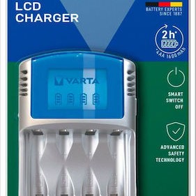 Varta LCD Charger 4 Μπαταριών Ni-MH Μεγέθους AA/AAA σε Γκρι χρώμα