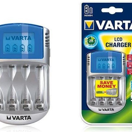 Varta LCD Charger 4 Μπαταριών Ni-MH Μεγέθους AA/AAA σε Γκρι χρώμα