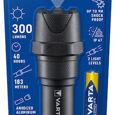 Varta Φακός LED IP67 με Μέγιστη Φωτεινότητα 300lm Indestructible F10 Pro 3τμχ