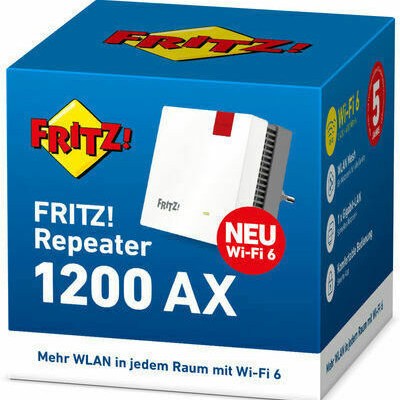 AVM Fritz!Repeater 1200 AX Mesh WiFi Extender Dual Band (2.4 & 5GHz) 1200Mbps