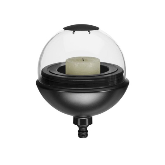 Gardena Κηροπήγιο Γυάλινο σε Μαύρο Χρώμα