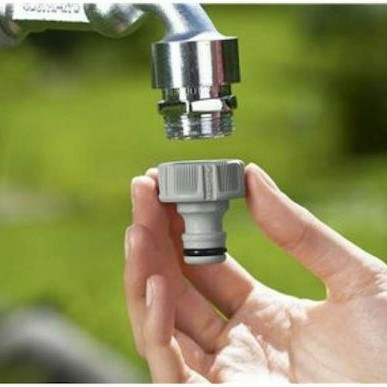 Gardena 18220-50 Ρακόρ Βρύσης με Θηλυκό Σπείρωμα 21mm Γκρι