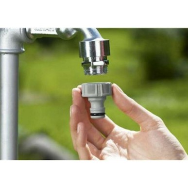 Gardena 18220-50 Ρακόρ Βρύσης με Θηλυκό Σπείρωμα 21mm Γκρι