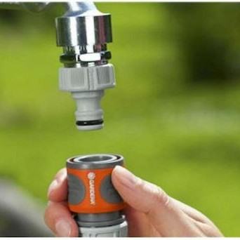 Gardena 18220-50 Ρακόρ Βρύσης με Θηλυκό Σπείρωμα 21mm Γκρι