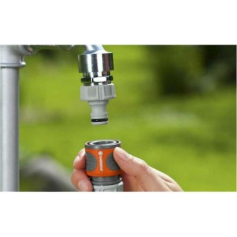 Gardena 18220-50 Ρακόρ Βρύσης με Θηλυκό Σπείρωμα 21mm Γκρι