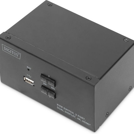 Digitus KVM Switch 2 Port Dual Display 4K HDMI
