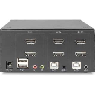 Digitus KVM Switch 2 Port Dual Display 4K HDMI