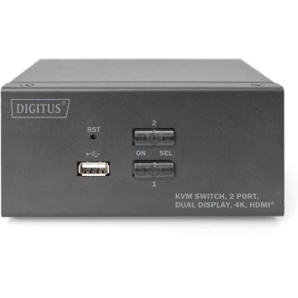 Digitus KVM Switch 2 Port Dual Display 4K HDMI