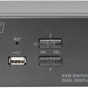 Digitus KVM Switch 2 Port Dual Display 4K HDMI