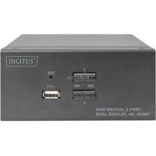 Digitus KVM Switch 2 Port Dual Display 4K HDMI