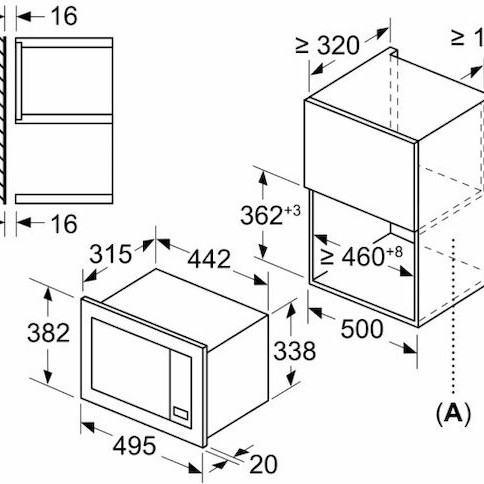 Siemens Iq300 Εντοιχιζόμενος Φούρνος Μικροκυμάτων 20lt Μαύρος