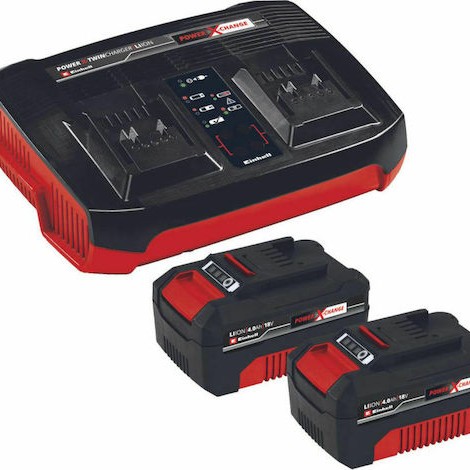 Einhell Σετ 2 Μπαταριών Εργαλείου Λιθίου 18V Χωρητικότητας 4Ah με Φορτιστή