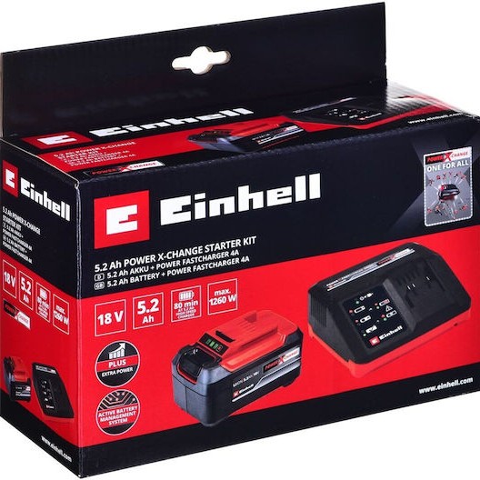 Einhell Σετ Μπαταρίας Λιθίου Χωρητικότητας 5.2Ah 18V με Φορτιστή