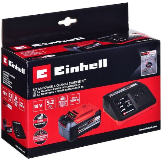 Einhell Σετ Μπαταρίας Λιθίου Χωρητικότητας 5.2Ah 18V με Φορτιστή
