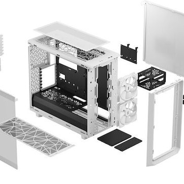 Fractal Design Meshify 2 Lite Midi Tower Κουτί Υπολογιστή με Πλαϊνό Παράθυρο White TG Clear Tint