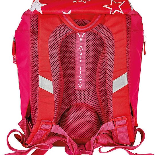 Herlitz SoftLight Stars Stripes Σχολική Τσάντα Πλάτης Δημοτικού Κόκκινη με Θήκη για Παγούρι 16lt