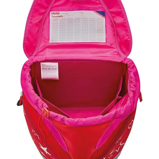 Herlitz SoftLight Stars Stripes Σχολική Τσάντα Πλάτης Δημοτικού Κόκκινη με Θήκη για Παγούρι 16lt