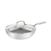 Tefal Eternal Mesh Wok Με Καπάκι από Ανοξείδωτο Ατσάλι με Αντικολλητική Επίστρωση 28cm