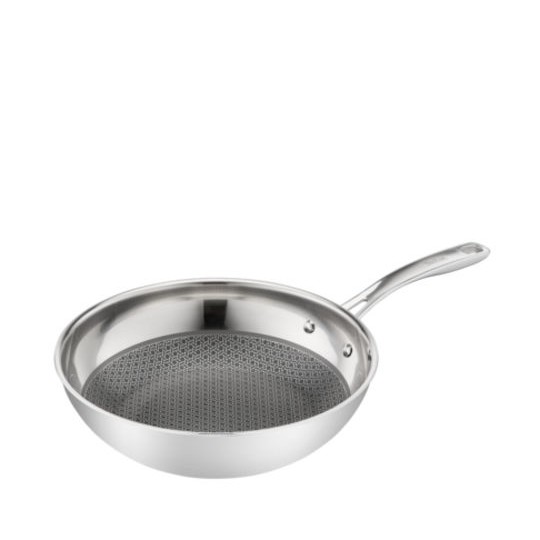 Tefal Eternal Mesh Wok Με Καπάκι από Ανοξείδωτο Ατσάλι με Αντικολλητική Επίστρωση 28cm