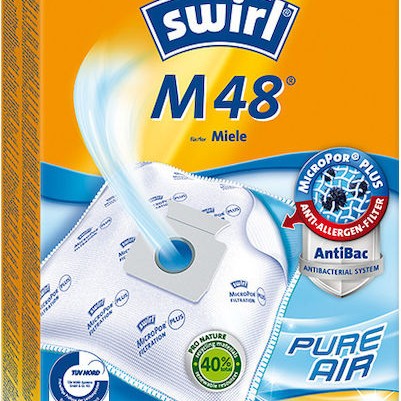 Swirl M48 Σακούλες Σκούπας 4τμχ Συμβατή με Σκούπα Miele