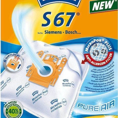 Swirl S67 Σακούλες Σκούπας 4τμχ Συμβατή με Σκούπα Bosch / Siemens