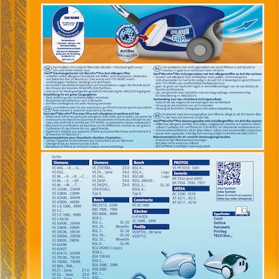 Swirl S67 Σακούλες Σκούπας 4τμχ Συμβατή με Σκούπα Bosch / Siemens