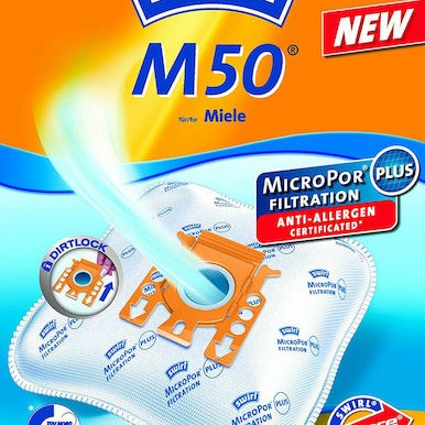 Swirl M50 MicroPor Plus AirSpace Σακούλες Σκούπας 4τμχ Συμβατή με Σκούπα Miele