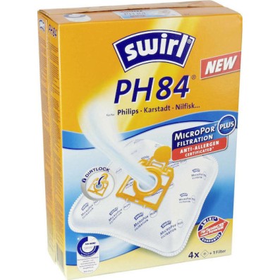 Swirl PH84 Σακούλες Σκούπας 4τμχ Συμβατή με Σκούπα Nilfisk / Philips