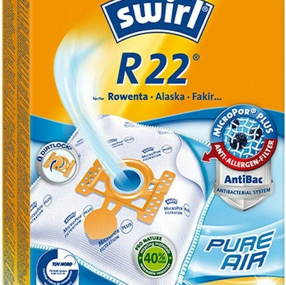 Swirl R22 Σακούλες Σκούπας 4τμχ Συμβατή με Σκούπα Rowenta