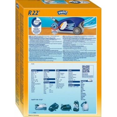 Swirl R22 Σακούλες Σκούπας 4τμχ Συμβατή με Σκούπα Rowenta