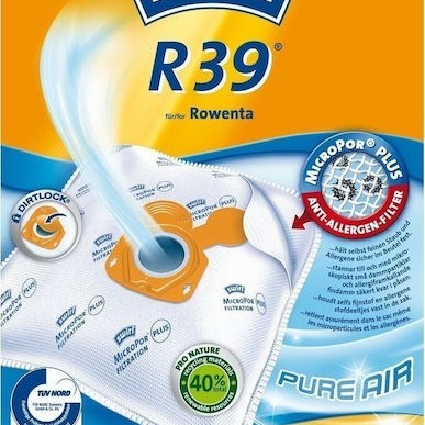 Swirl R39 Σακούλες Σκούπας 4τμχ Συμβατή με Σκούπα Rowenta