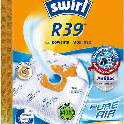 Swirl R39 Σακούλες Σκούπας 4τμχ Συμβατή με Σκούπα Rowenta