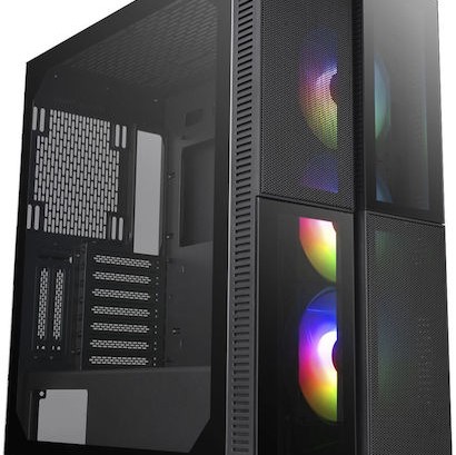 Thermaltake Versa T26 TG Gaming Midi Tower Κουτί Υπολογιστή με Πλαϊνό Παράθυρο και RGB Φωτισμό Μαύρο